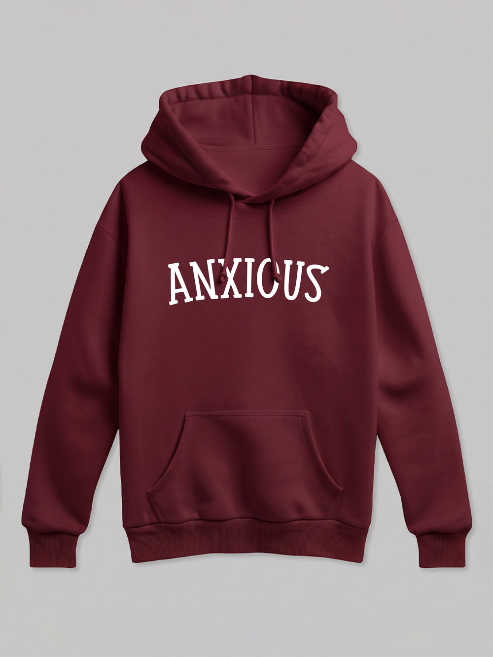 Maroon Anxious Hoodie - I